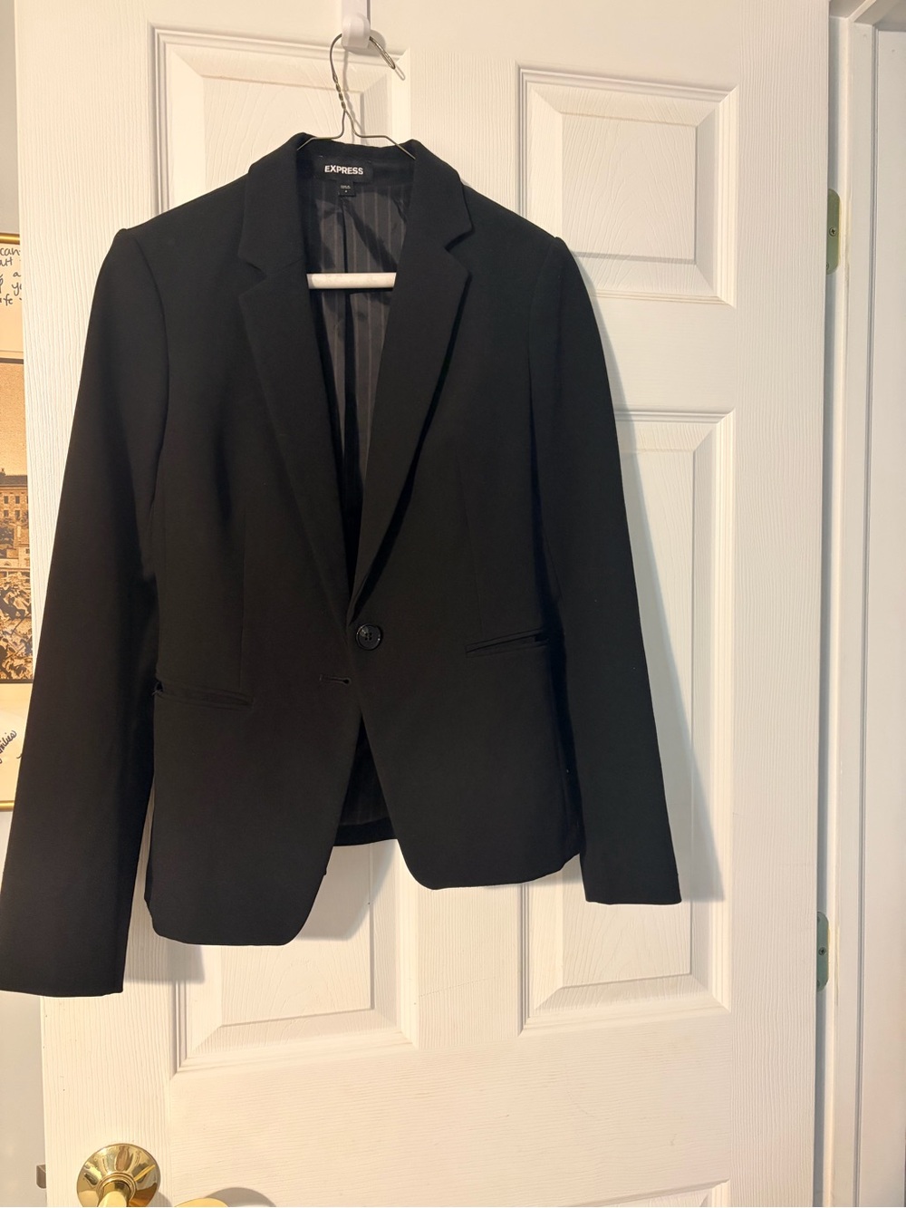 Express Black Single-Button Tailored Blazer